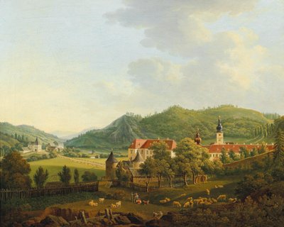 Open Landscape with Monastery by Anton Schiffer